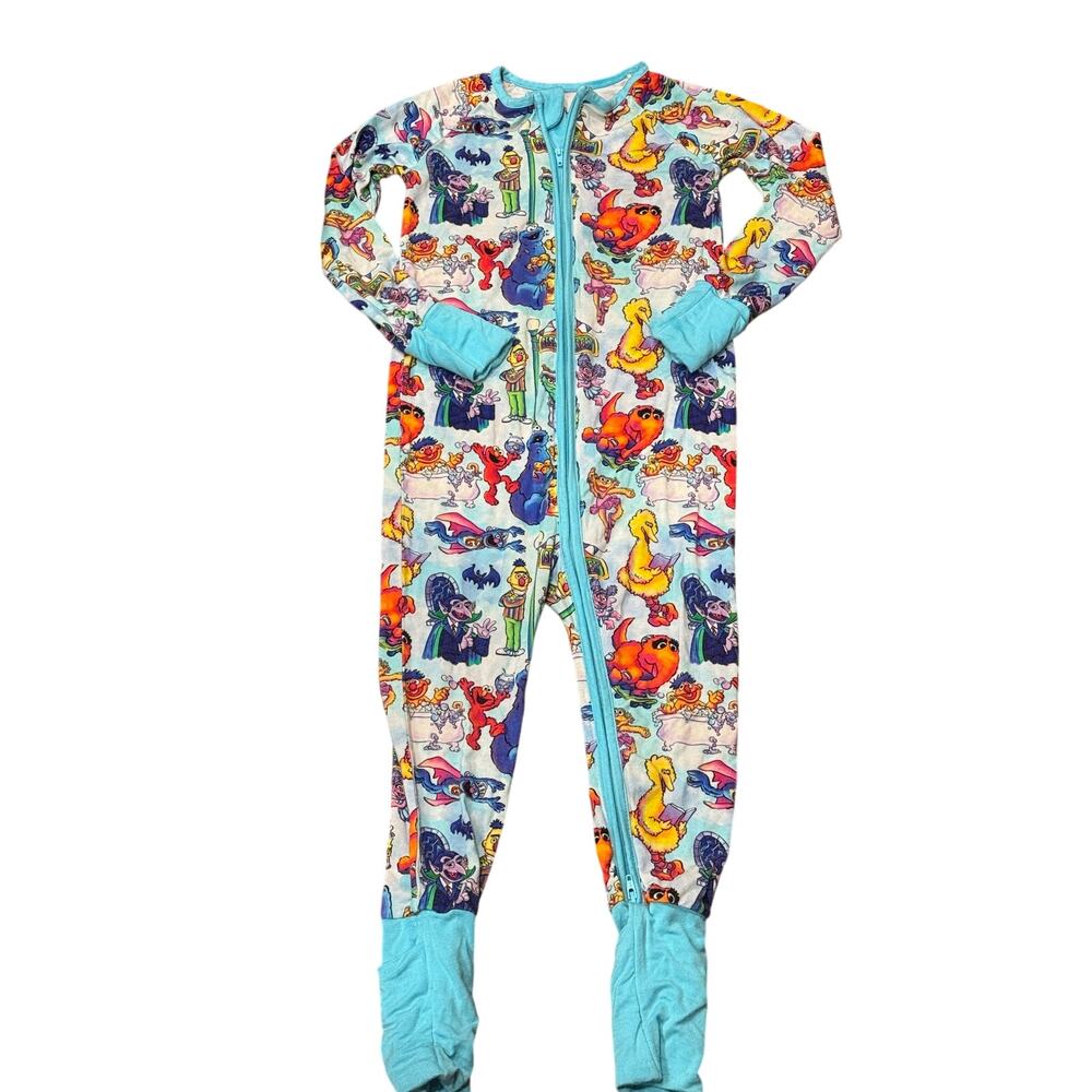 Showstoppers Sesame Street Sunny Days Bamboo Convertible Footie Pajamas Zippy 4T